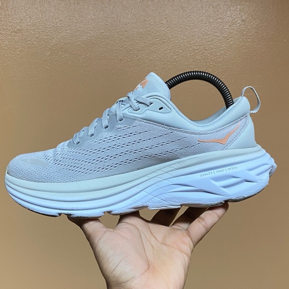 Hoka Bondi 8 Women's Running Sneakers “Harbor Mist Lunar Rock” Size 8.5 - Picture 5 of 17